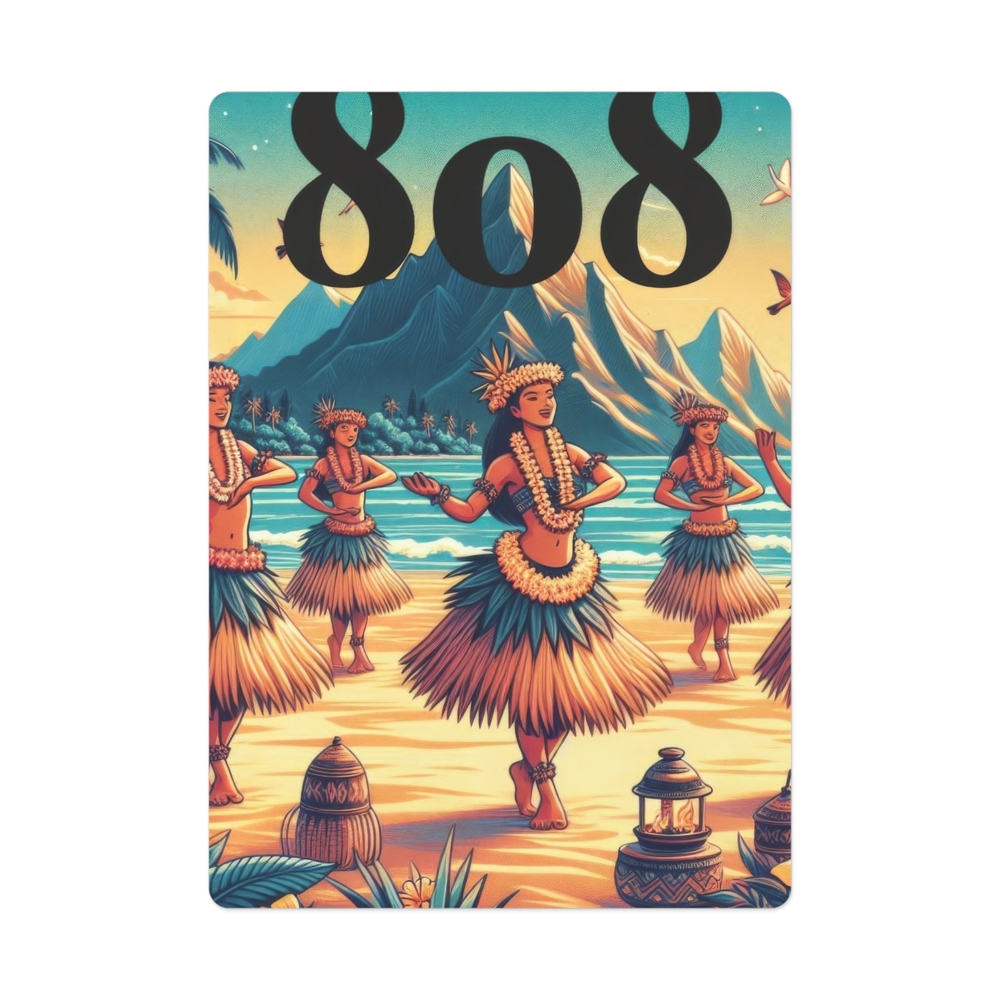 Hula Girl 808 Playing Cards - Island Poker Deck - DialeD808Hi