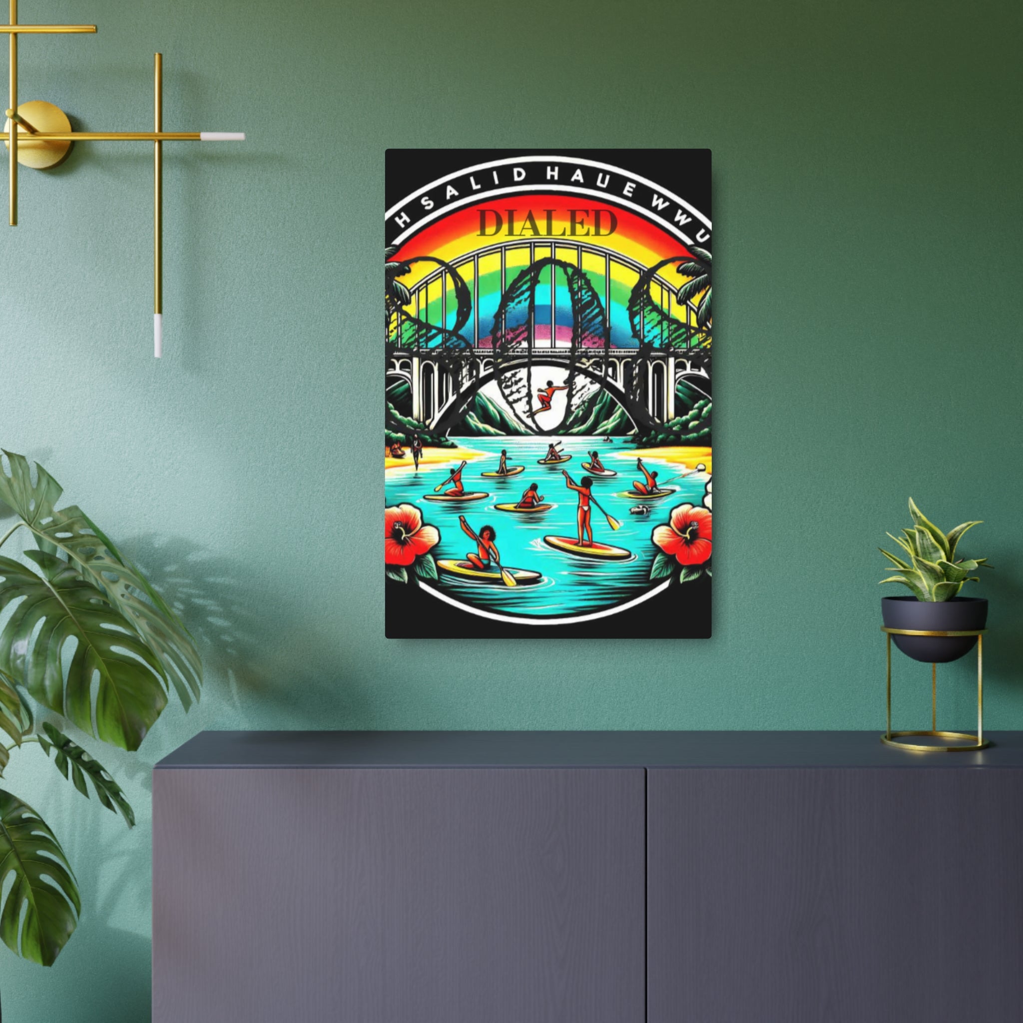 Rainbow Bridge 808 Aluminum Wall Art - Island Wall Decor - DialeD808Hi