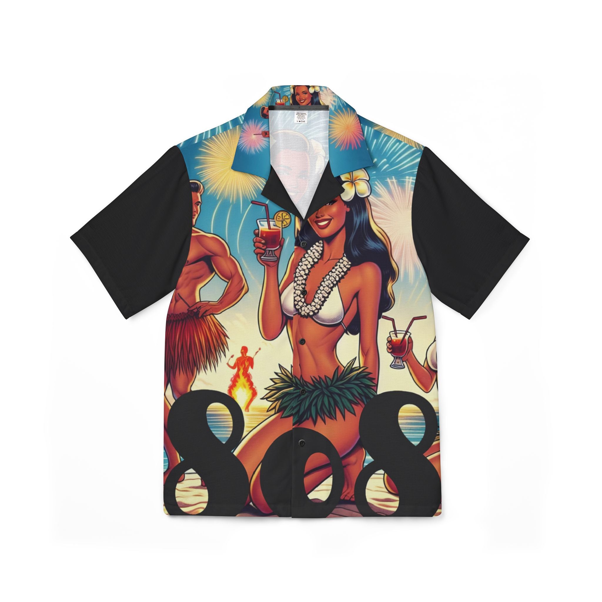 Waikiki Beach 808 Aloha Shirt - Men's Island Button Up - DialeD808Hi