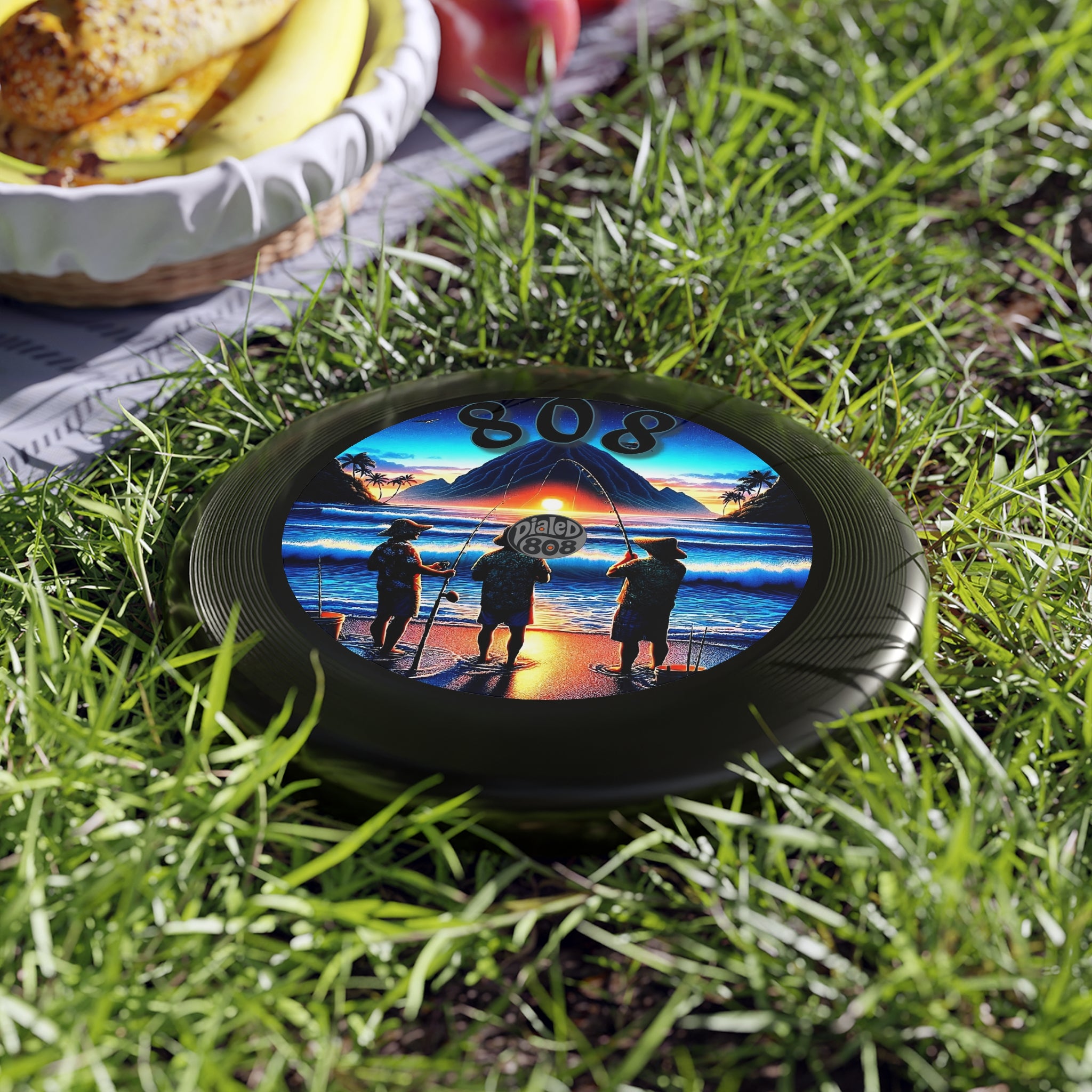 Out with the Guys 808 Throwback LP Frisbee - Island Graphic Flying Disc - DialeD808Hi