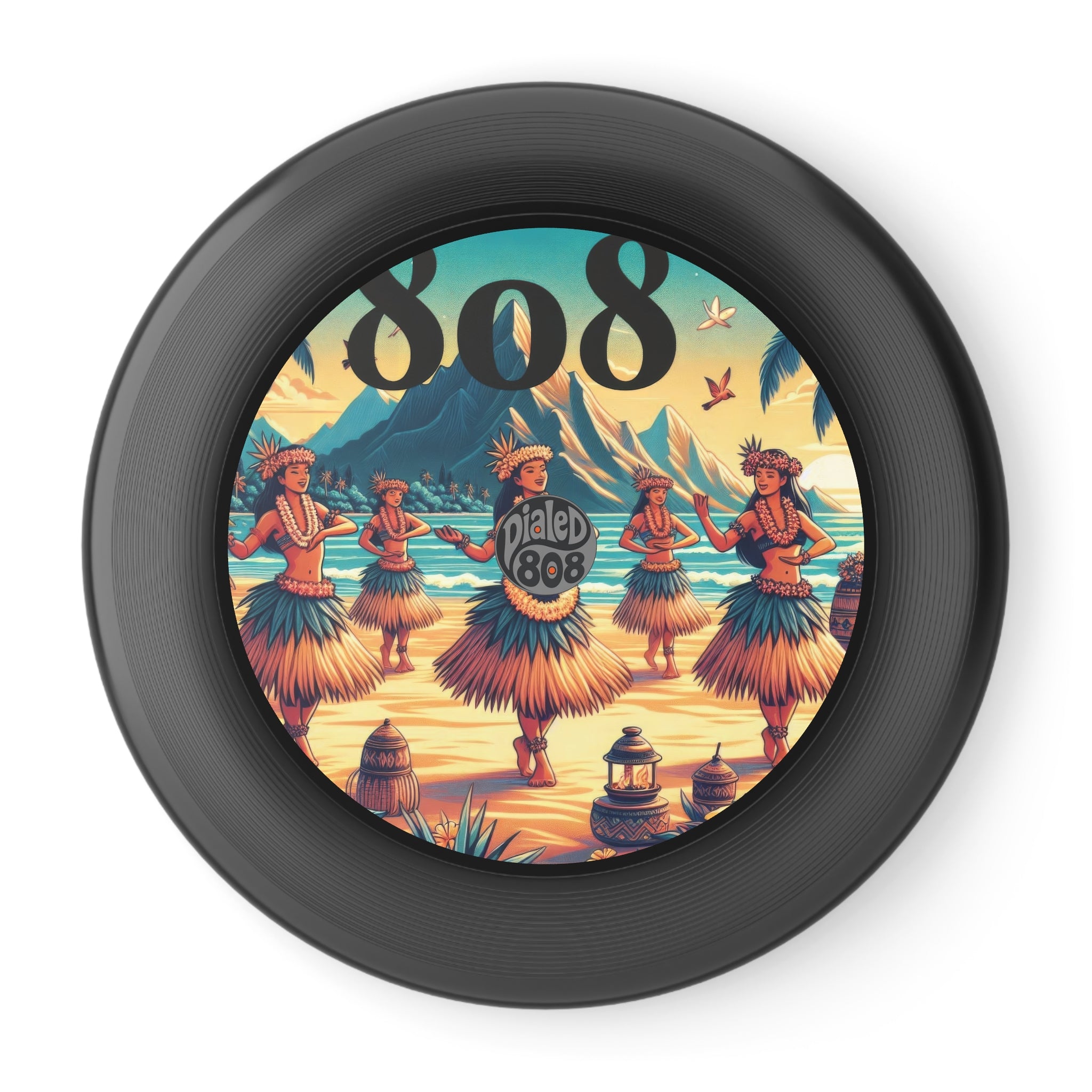 Hula Girl 808 Throwback LP Frisbee - Island Graphic Flying Disc - DialeD808Hi