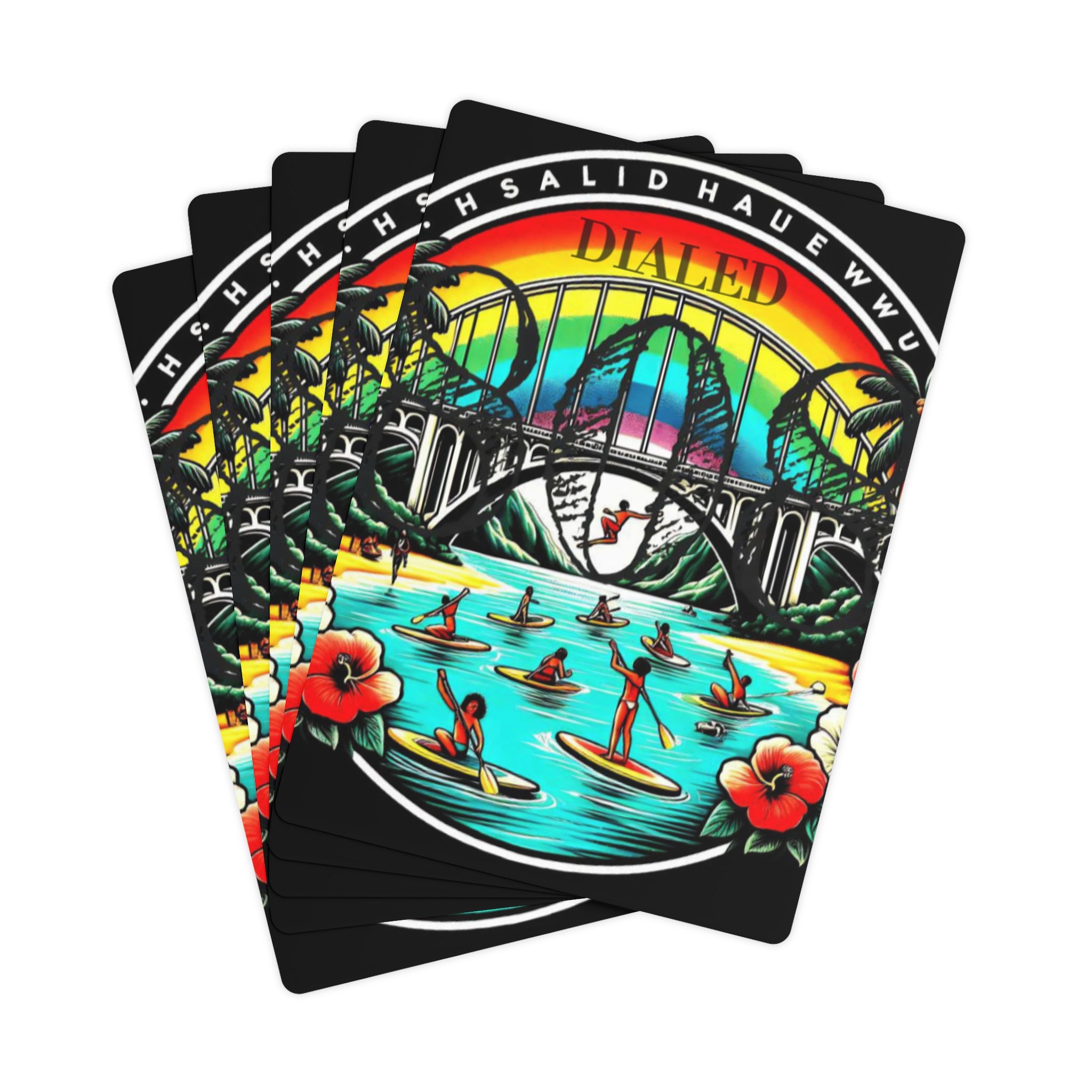 Rainbow Bridge 808 Playing Cards - Island Poker Deck - DialeD808Hi