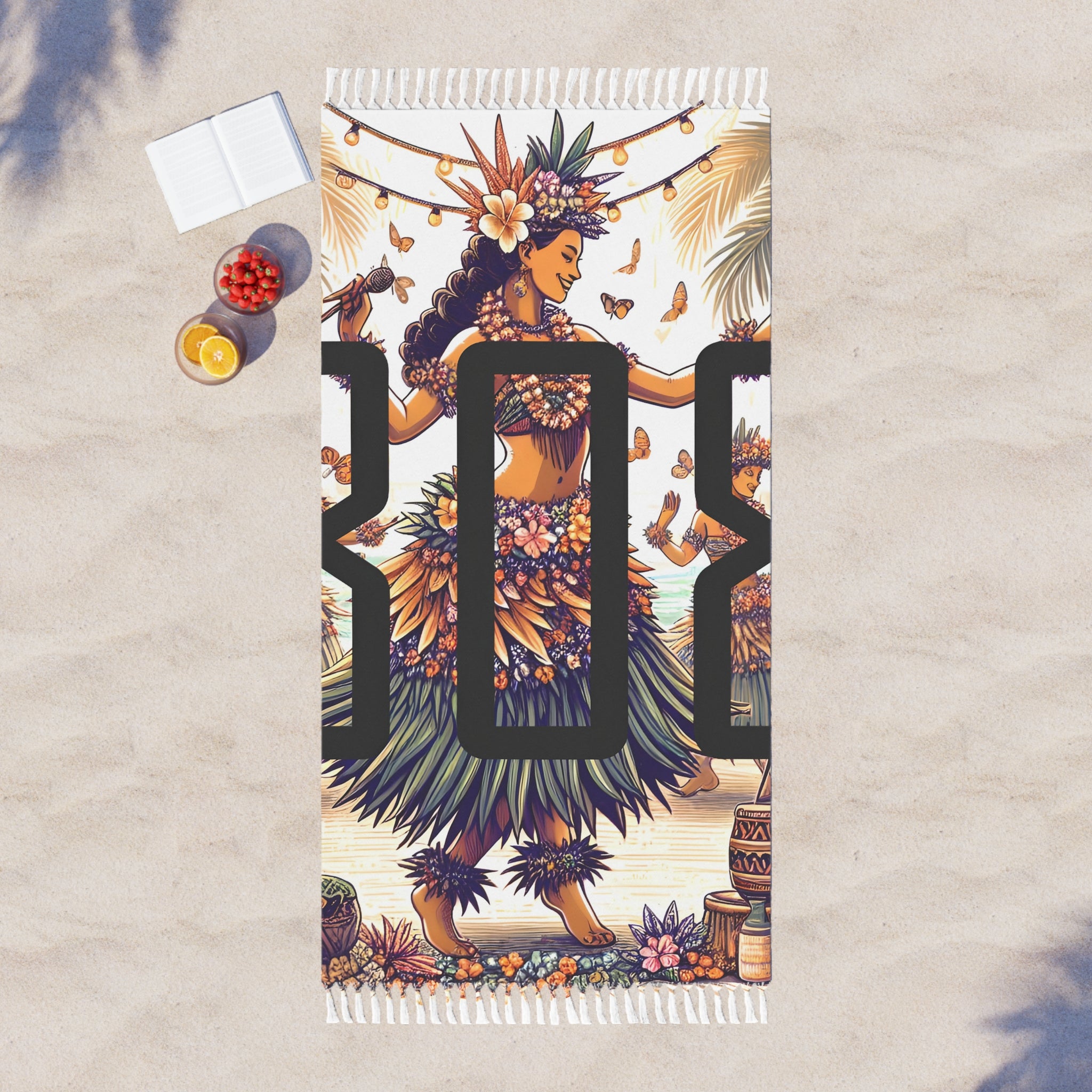 Hawaiian Hula Oversized Pareo - Cover up in Swimwear