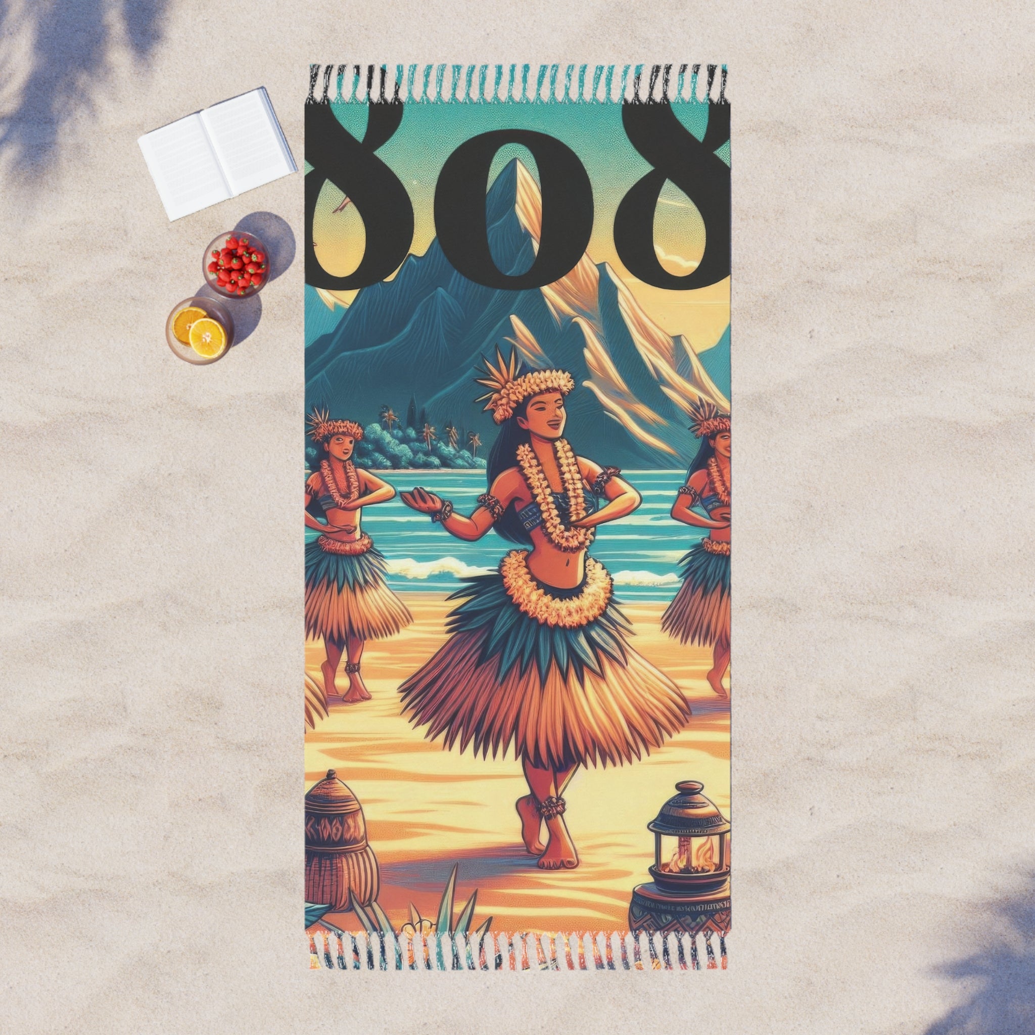 Hula Girl 808 Oversized Pareo - Women's Beachwear - DialeD808Hi