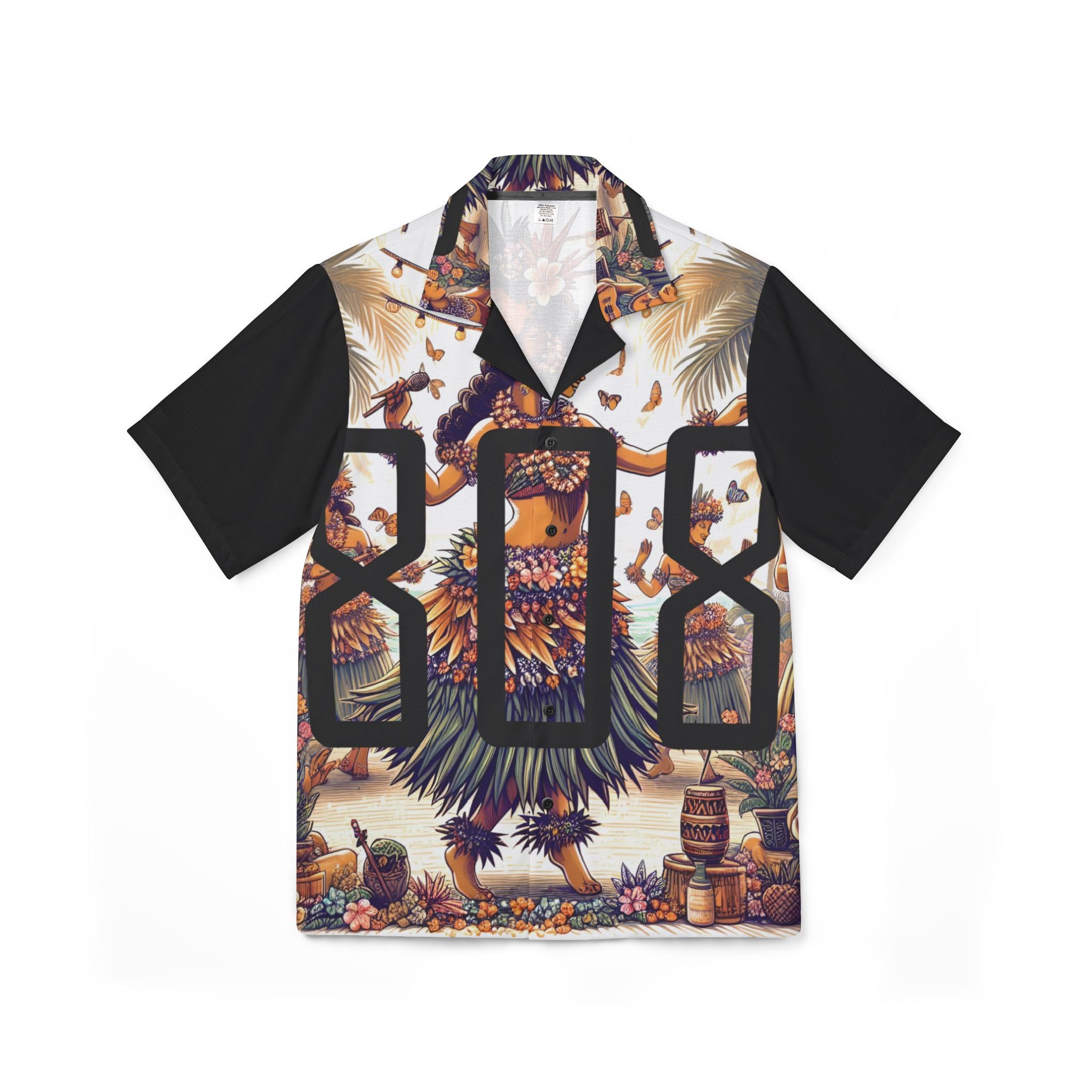 Hawai'ian Hula 808 Aloha Shirt — Men's Hula Print Camp Shirt