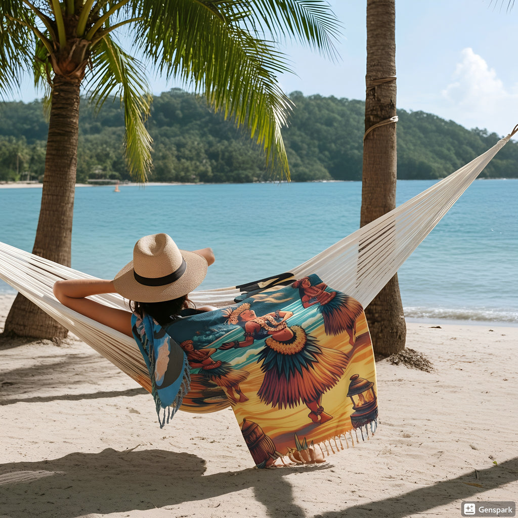 Hula Girl 808 Oversized Pareo - Women's Beachwear - DialeD808Hi