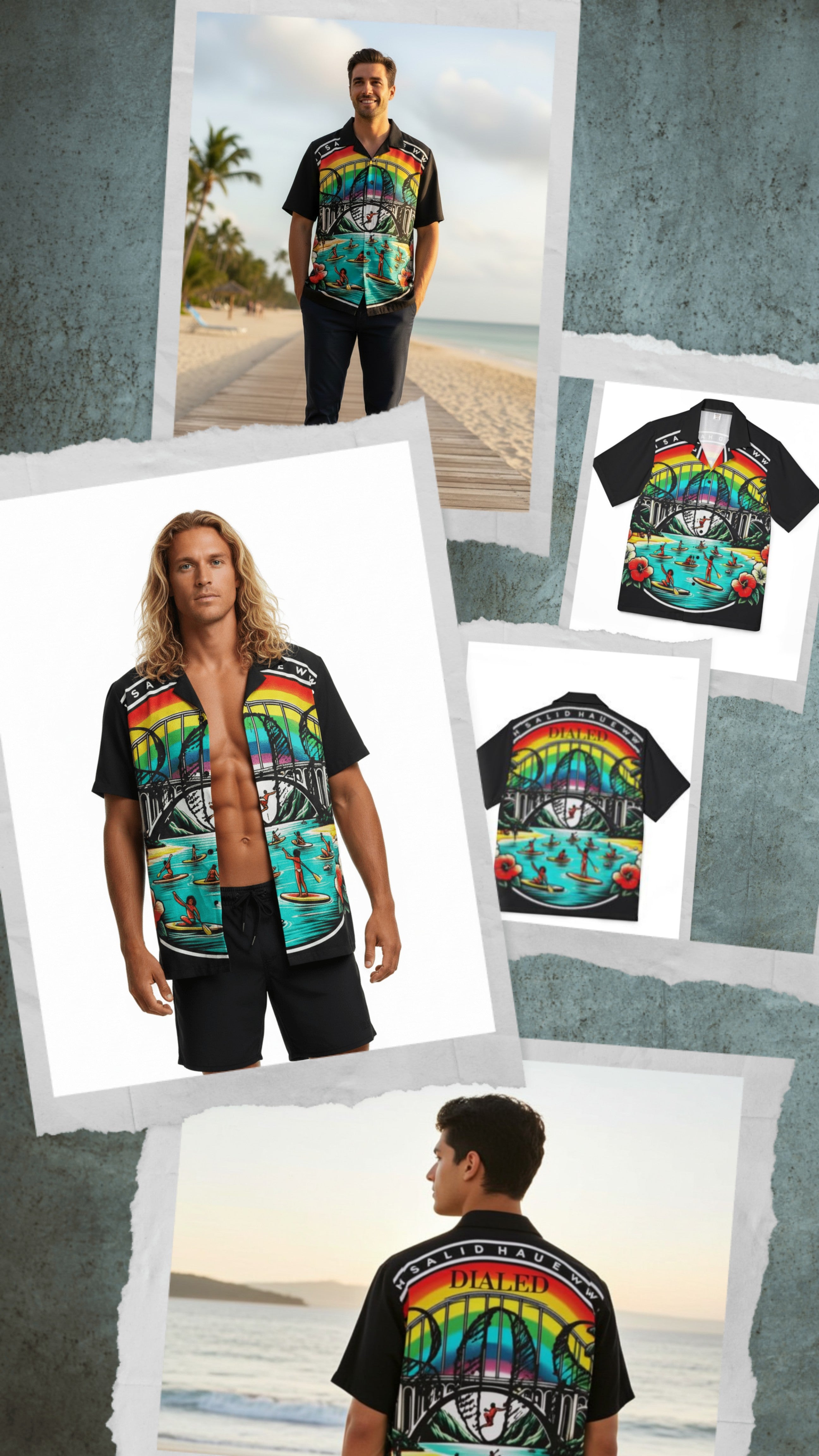 Rainbow Bridge 808 Aloha Shirt - Men's Island Button up