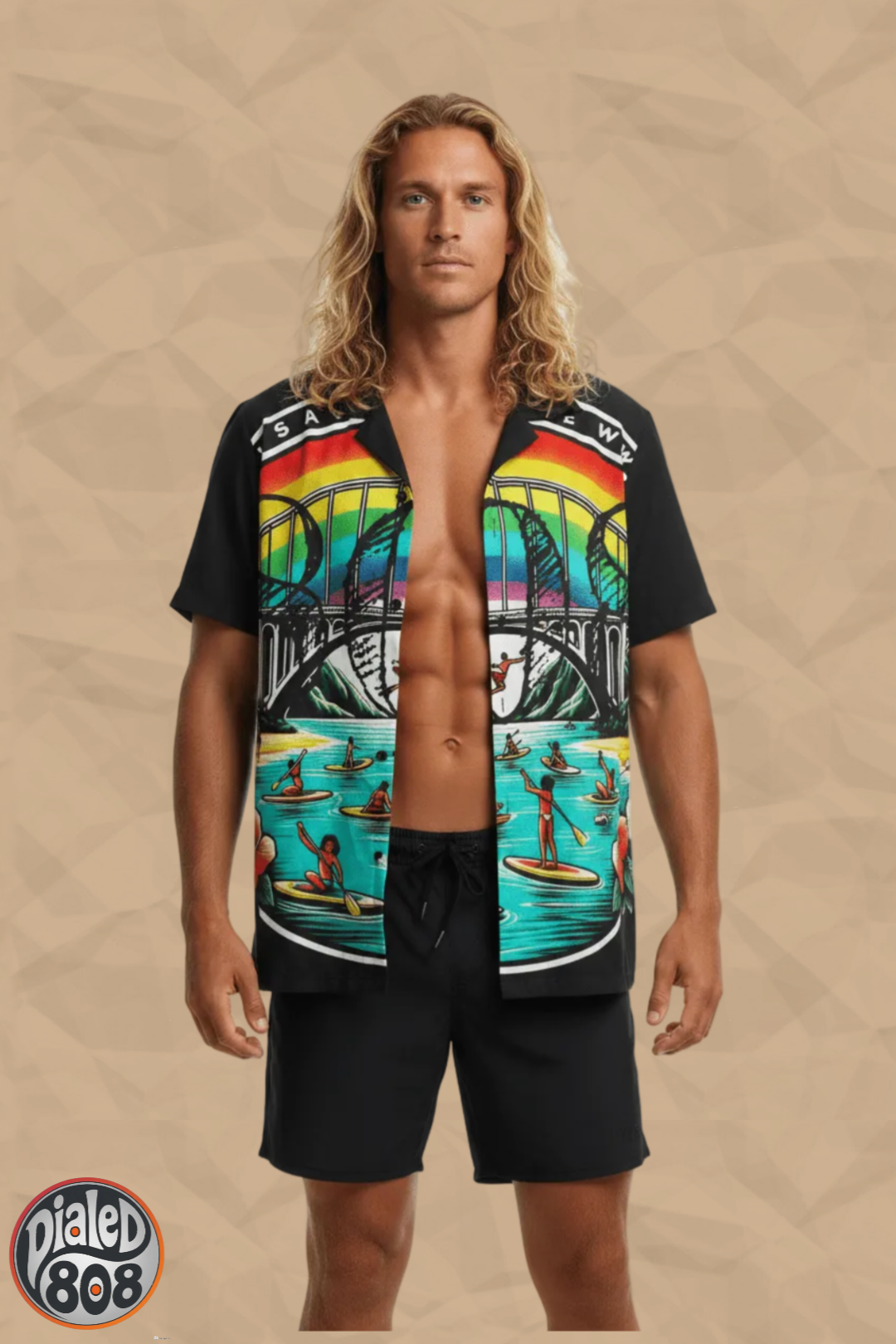 Rainbow Bridge 808 Aloha Shirt - Men's Island Button up