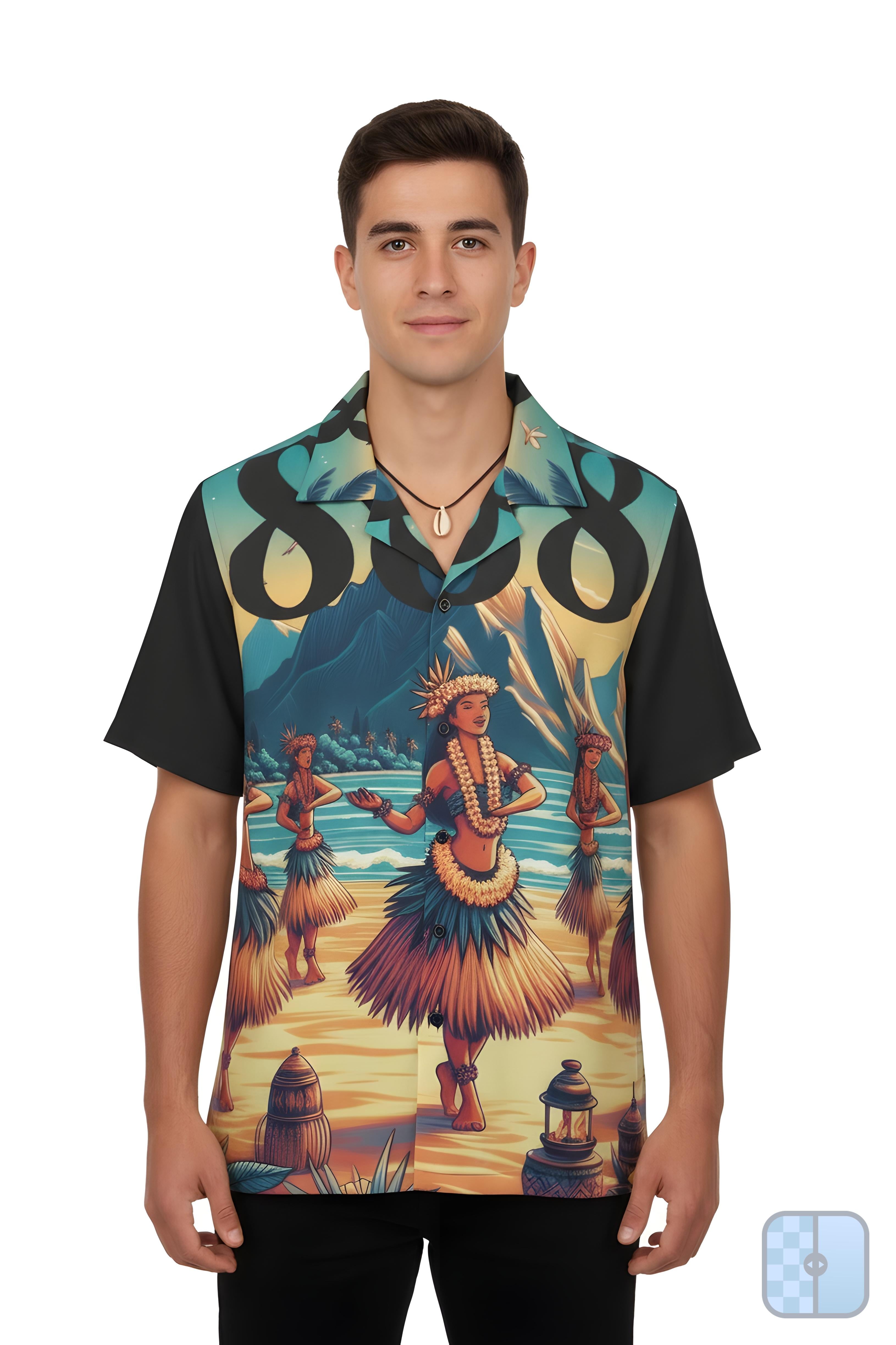 Hula Girl 808 Aloha Shirt - Men's Island Button up