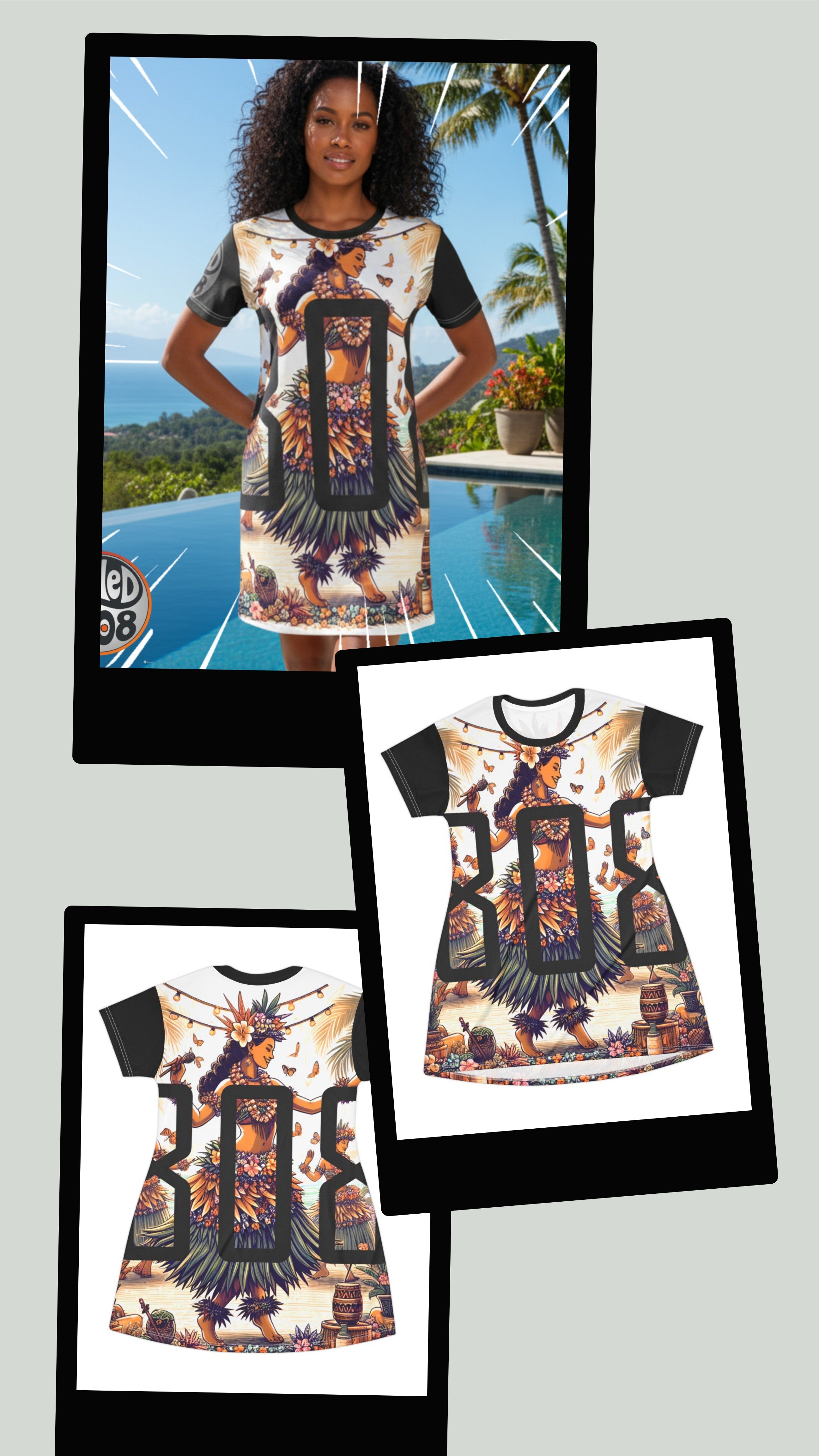 Hawai'ian Hula 808 Little Beach Dress - Women's Island Beachwear