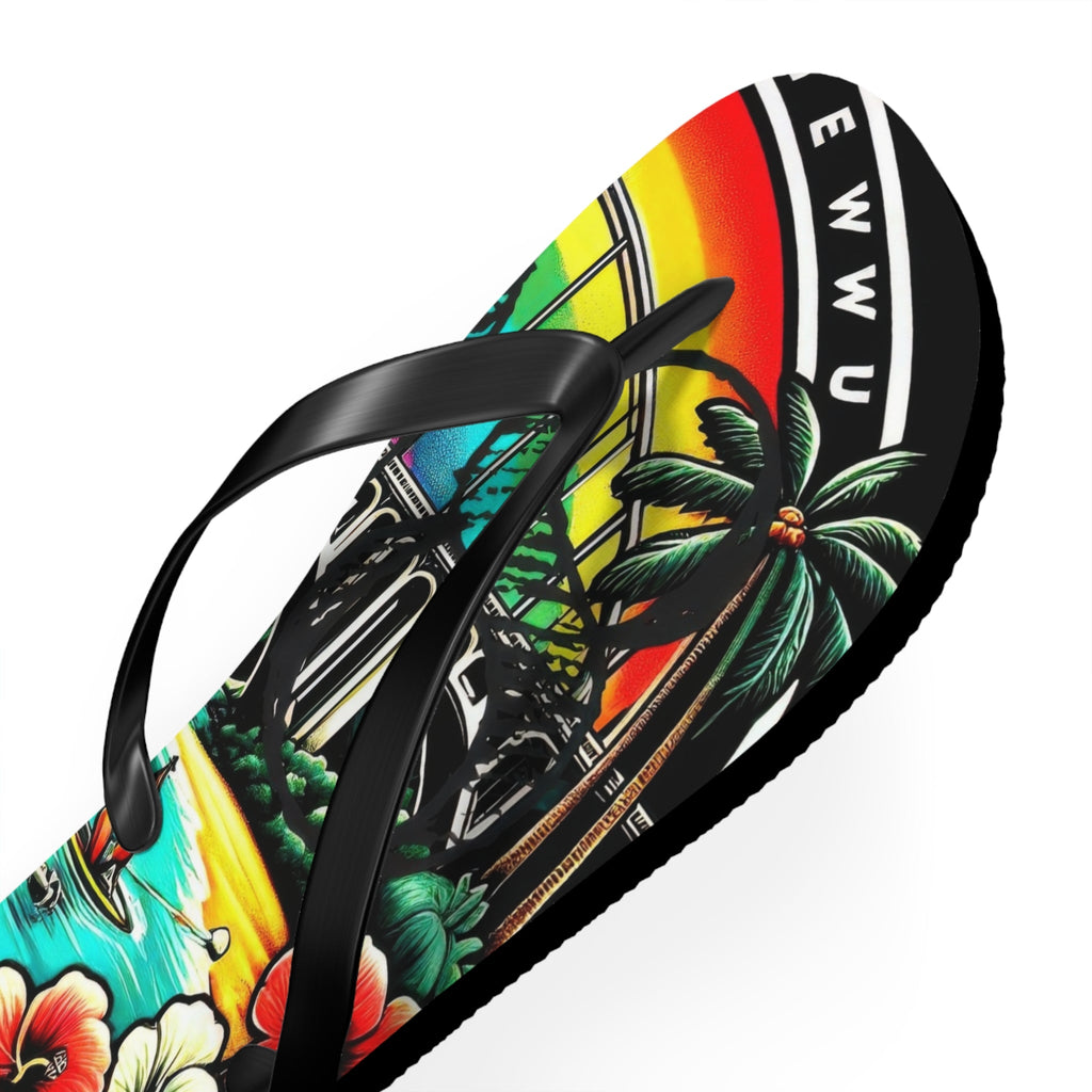 Rainbow Bridge 808 Island Slippahs - Unisex Graphic Flip Flops