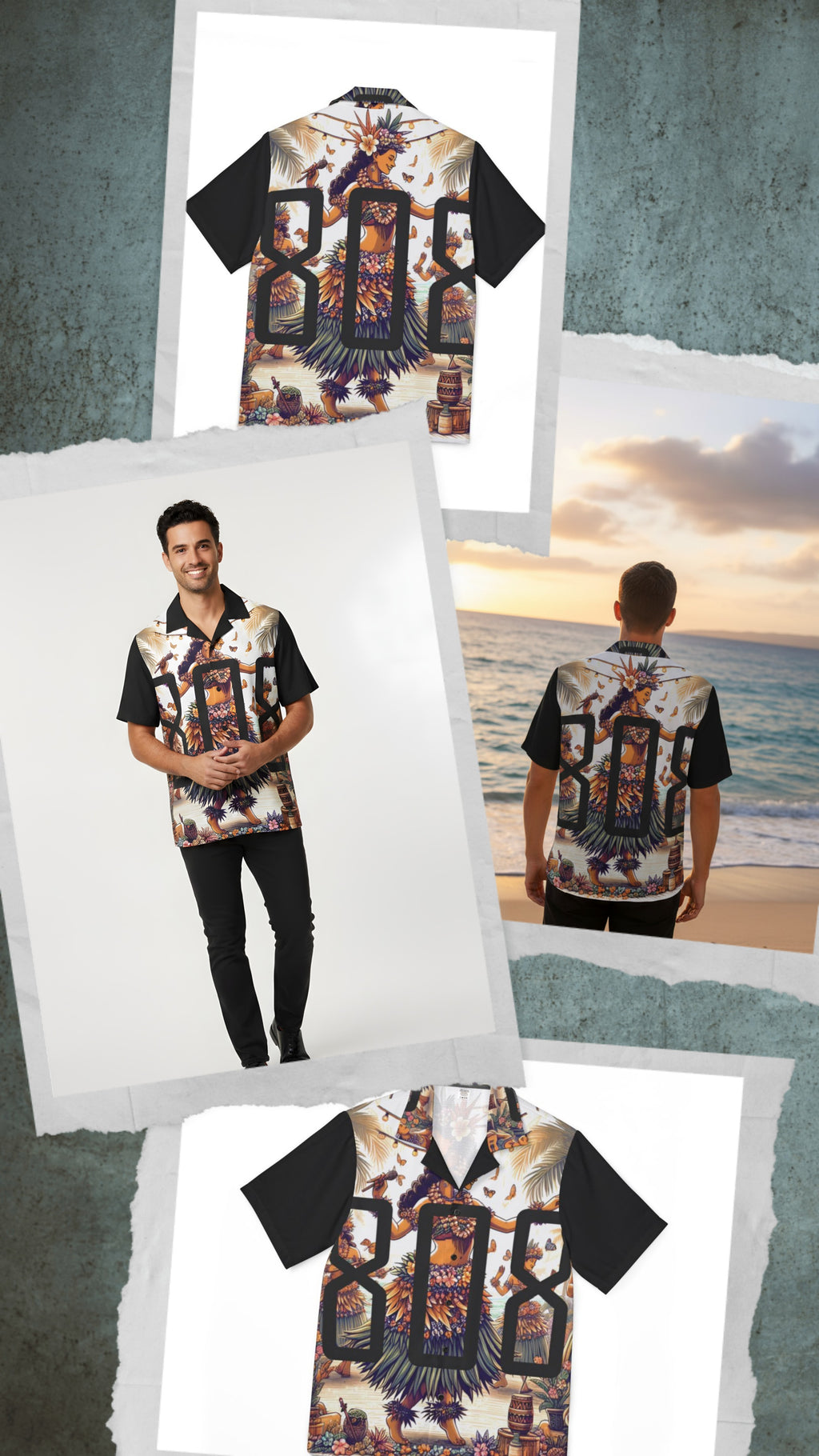 Hawai'ian Hula 808 Aloha Shirt — Men's Hula Print Camp Shirt