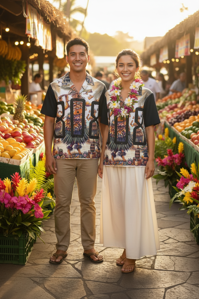 Hawai'ian Hula 808 Aloha Shirt — Men's Hula Print Camp Shirt