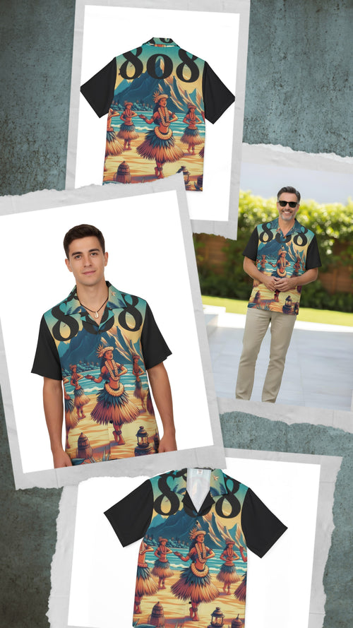 Hula Girl 808 Aloha Shirt - Men's Island Button Up - DialeD808Hi