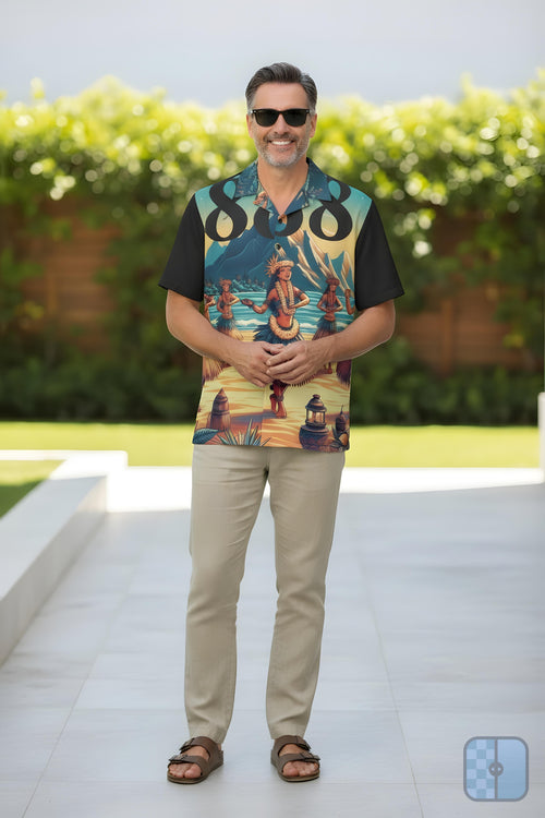 Hula Girl 808 Aloha Shirt - Men's Island Button Up - DialeD808Hi