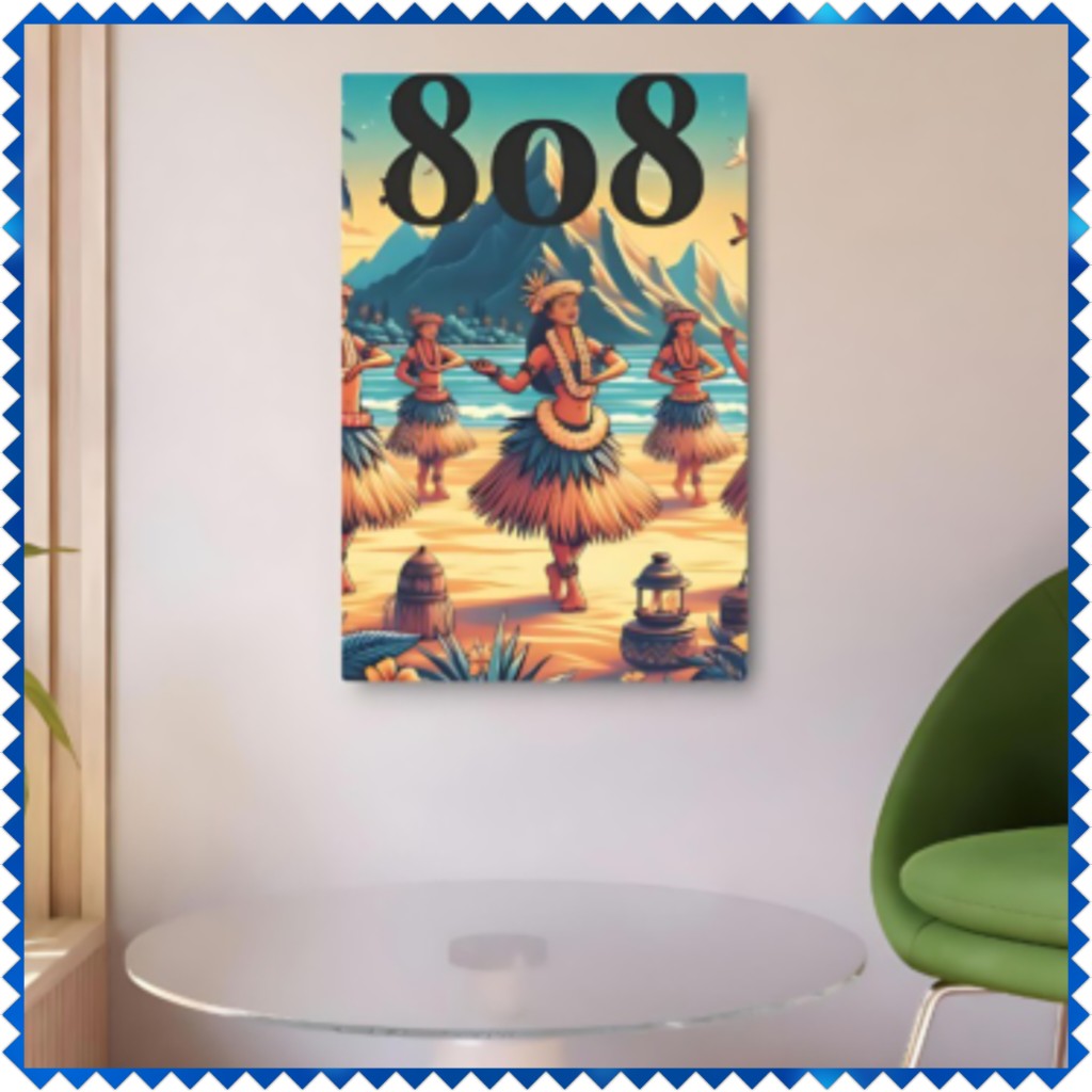 Hula Girl 808 Aluminum Wall Art - Island Wall Decor - DialeD808Hi