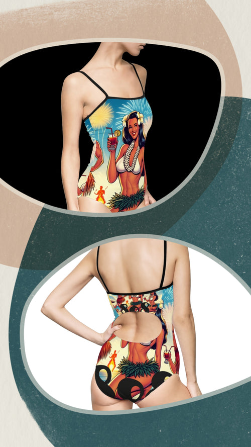 Waikiki Beach One Piece Bikini - Women's Island Swimwear