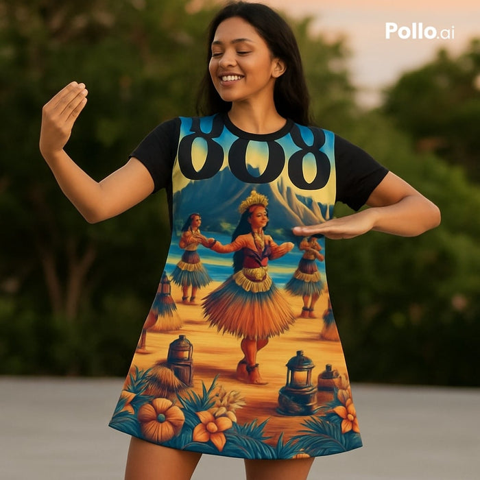 Hula Girl 808 Little Beach Dress - Women's Island Beachwear