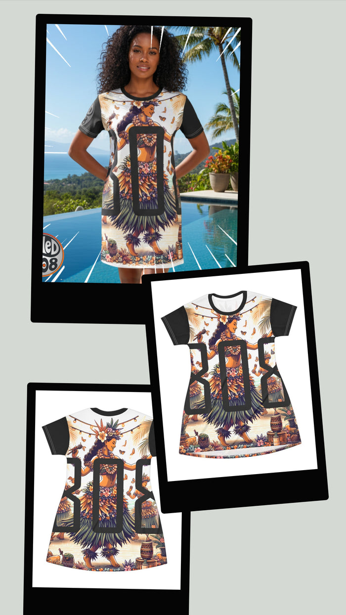 Hawaiian Hula 808 Little Beach Dress - Women's Island Beachwear