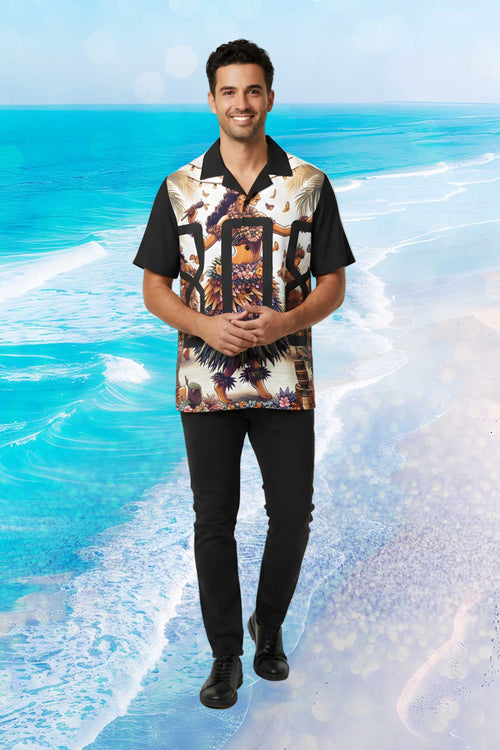 Hawai'ian Hula 808 Aloha Shirt — Men's Hula Print Camp Shirt