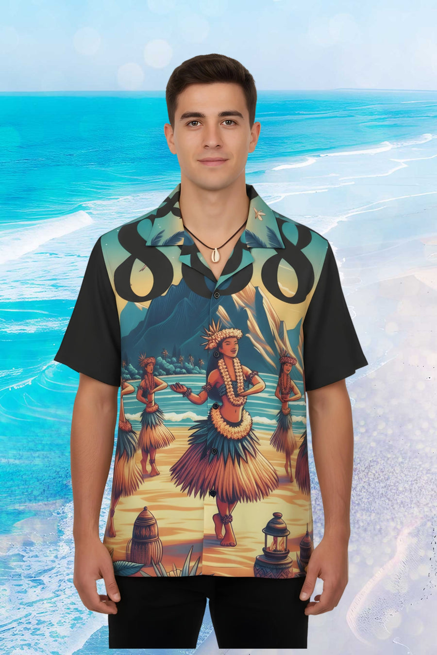 Hula Girl 808 Aloha Shirt - Men's Island Button up