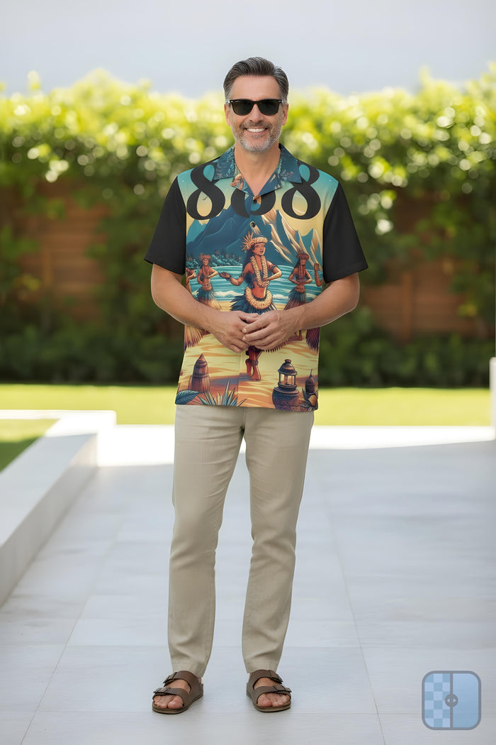 Hula Girl 808 Aloha Shirt - Men's Island Button up