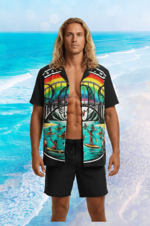 Rainbow Bridge 808 Aloha Shirt - Men's Island Button up