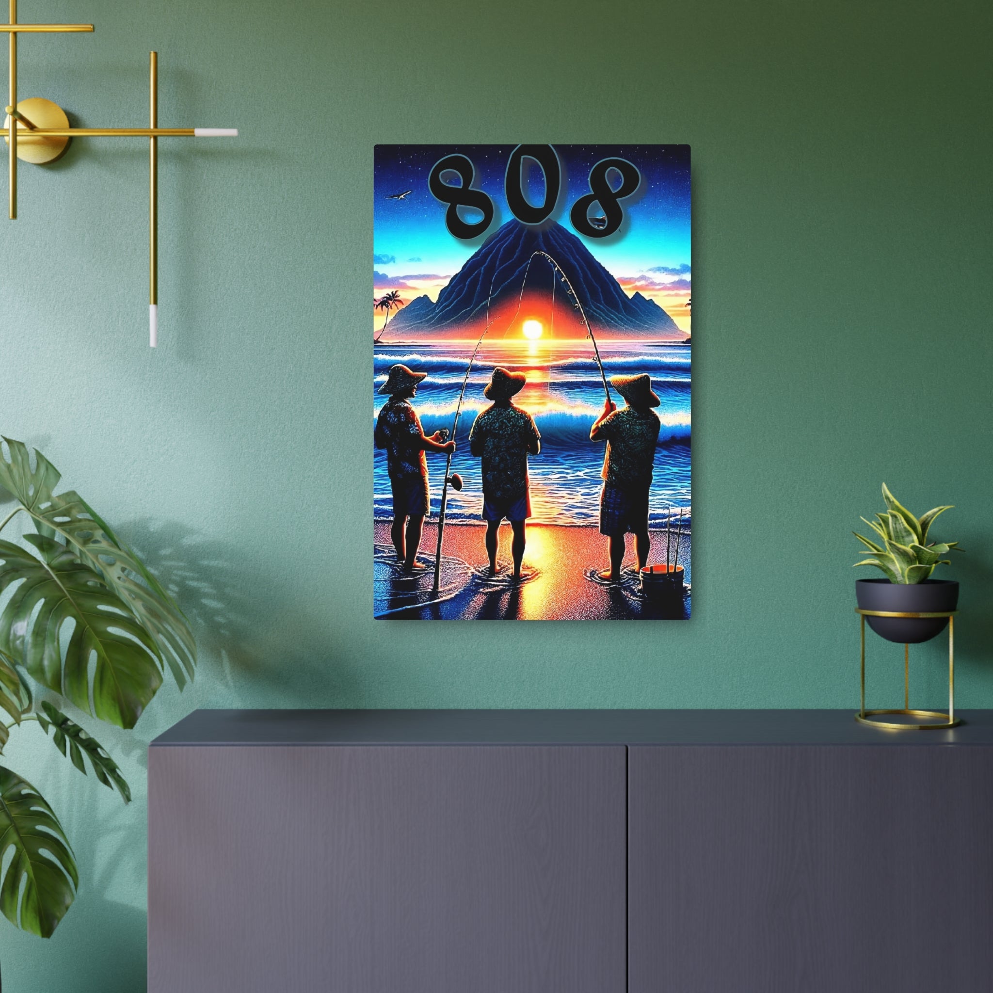Out with the Guys 808 Aluminum Wall Art - Island Wall Decor - DialeD808Hi