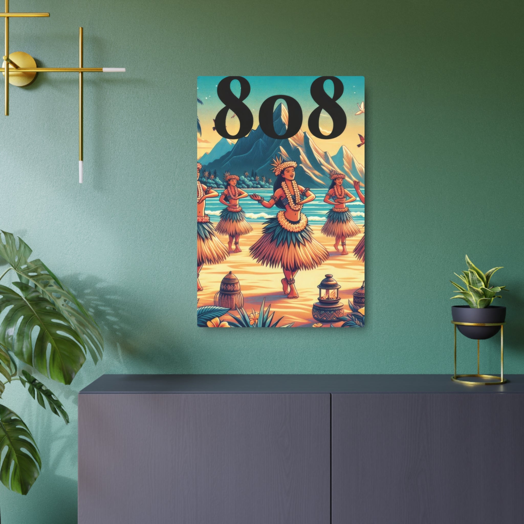 Hula Girl 808 Aluminum Wall Art - Island Wall Decor - DialeD808Hi