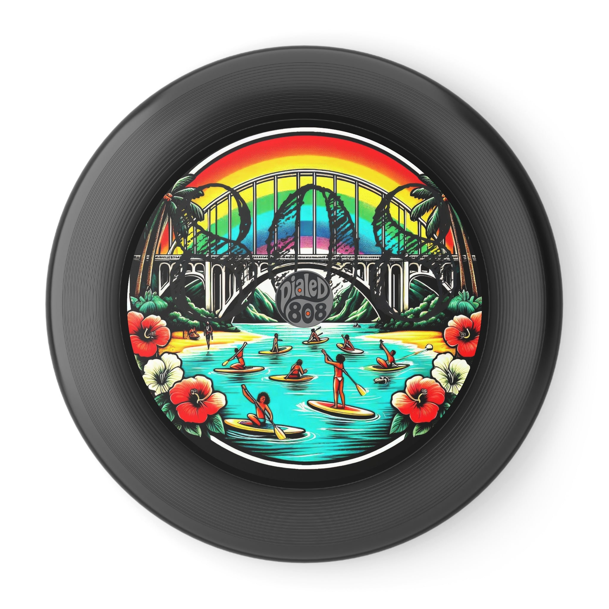 Rainbow Bridge 808 Throwback LP Frisbee - Island Graphic Flying Disc - DialeD808Hi
