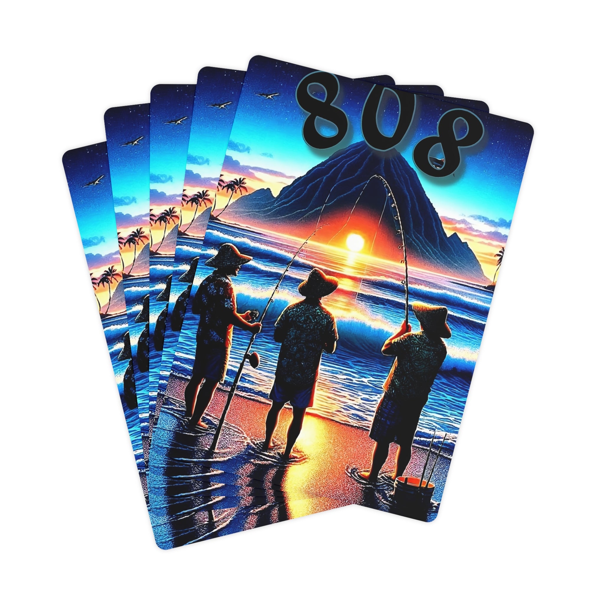 Out with the Guys 808 Playing Cards - Island Poker Deck - DialeD808Hi