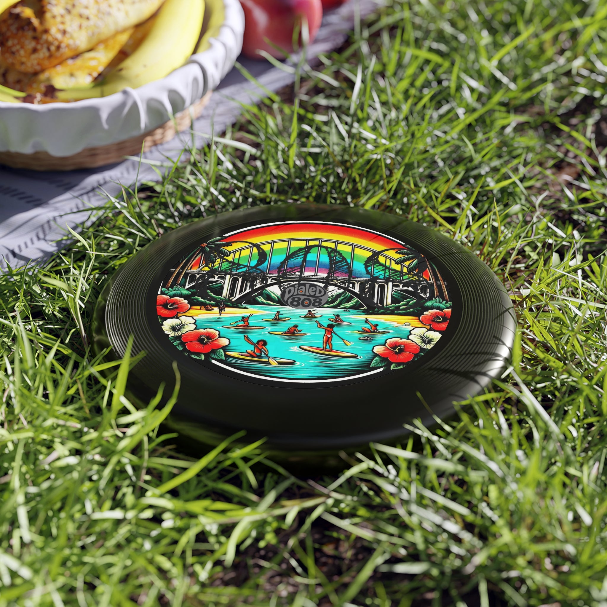 Rainbow Bridge 808 Throwback LP Frisbee - Island Graphic Flying Disc - DialeD808Hi