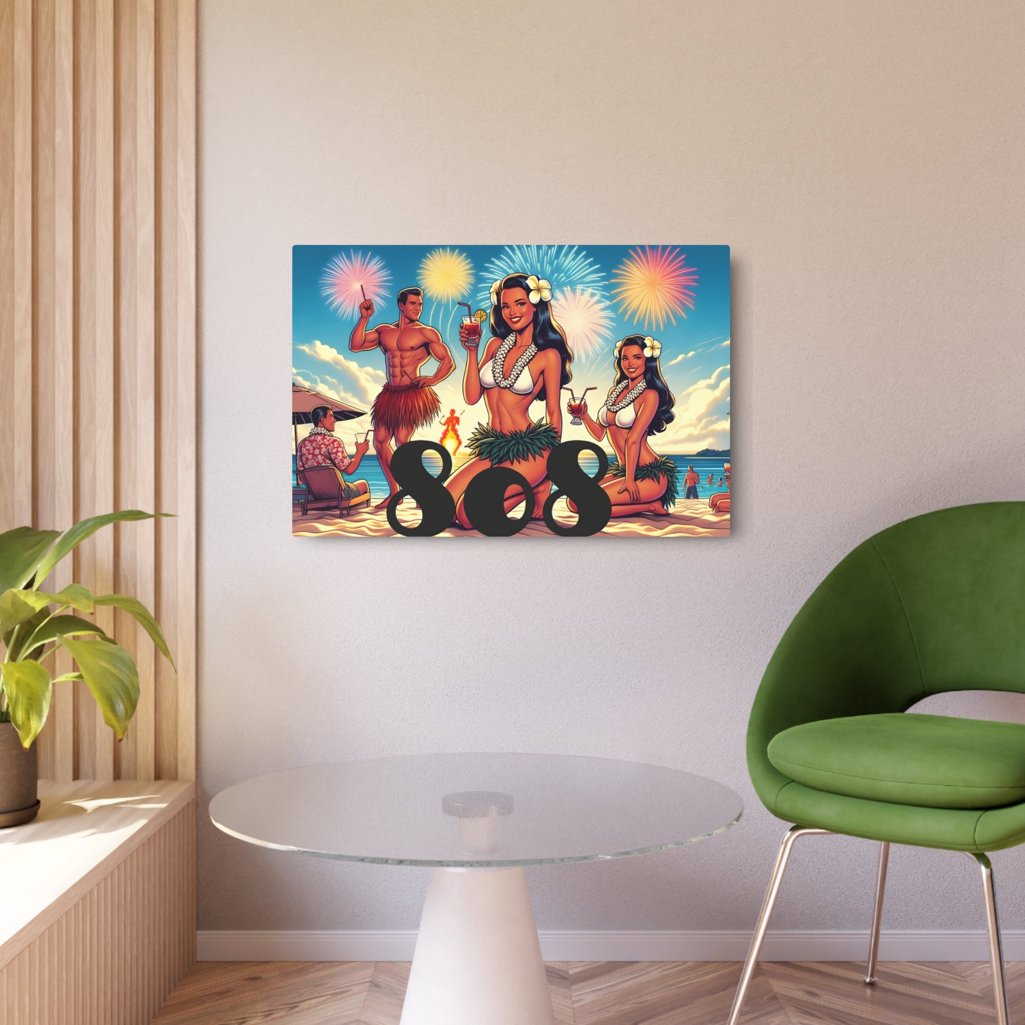 Waikiki Beach 808 Aluminum Wall Art - Island Wall Decor - DialeD808Hi