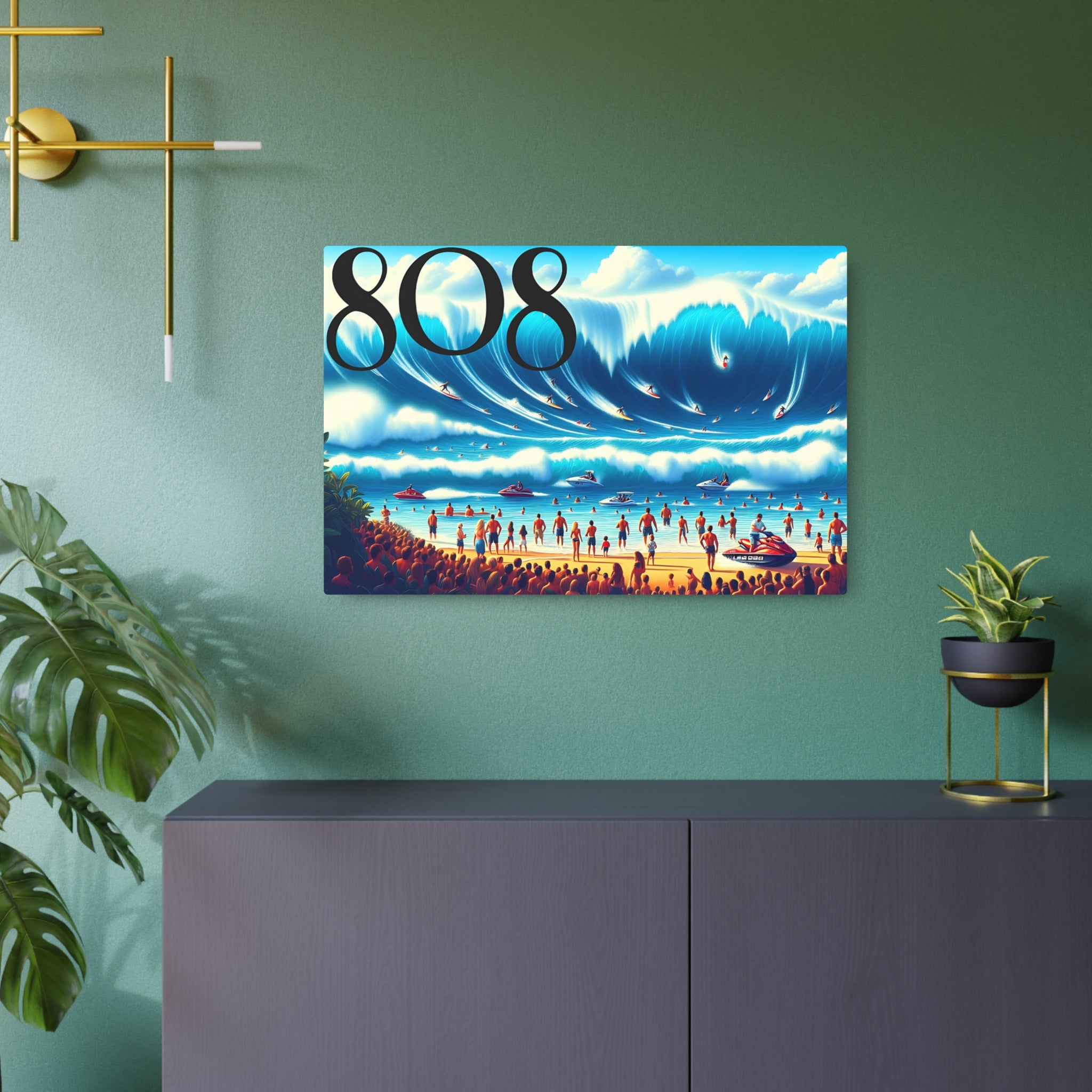 Big Wave Dave 808 Aluminum Wall Art - Island Wall Decor - DialeD808Hi