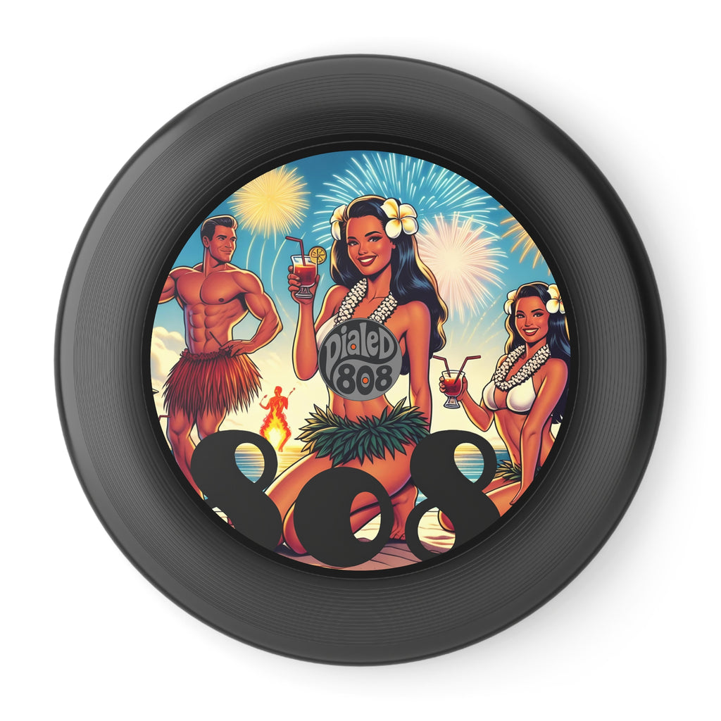 Waikiki Beach 808 Throwback LP Frisbee - Island Graphic Flying Disc - DialeD808Hi