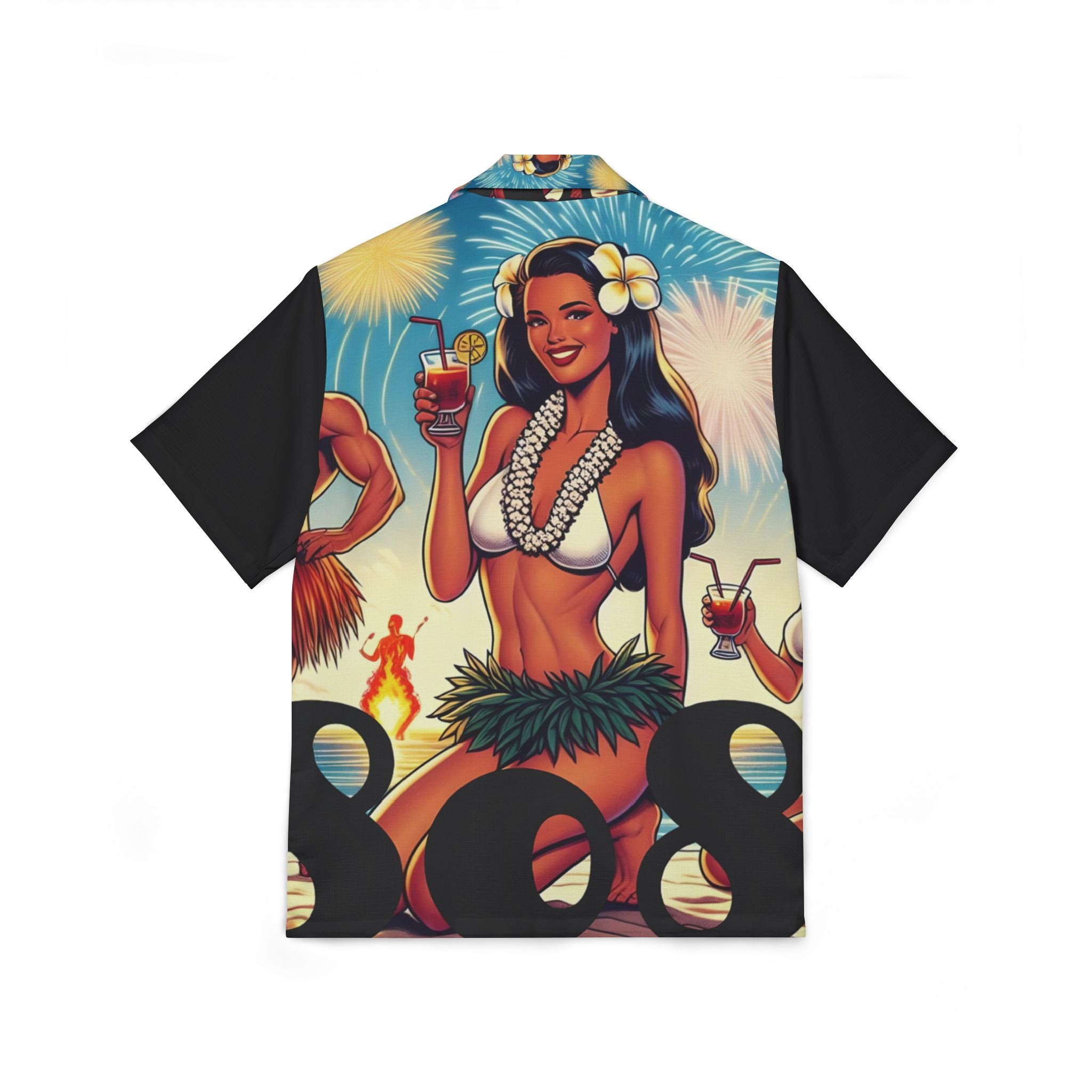 Waikiki Beach 808 Aloha Shirt - Men's Island Button Up - DialeD808Hi