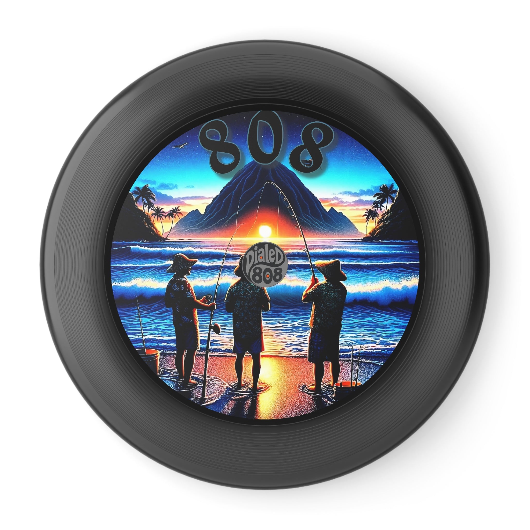 Out with the Guys 808 Throwback LP Frisbee - Island Graphic Flying Disc - DialeD808Hi