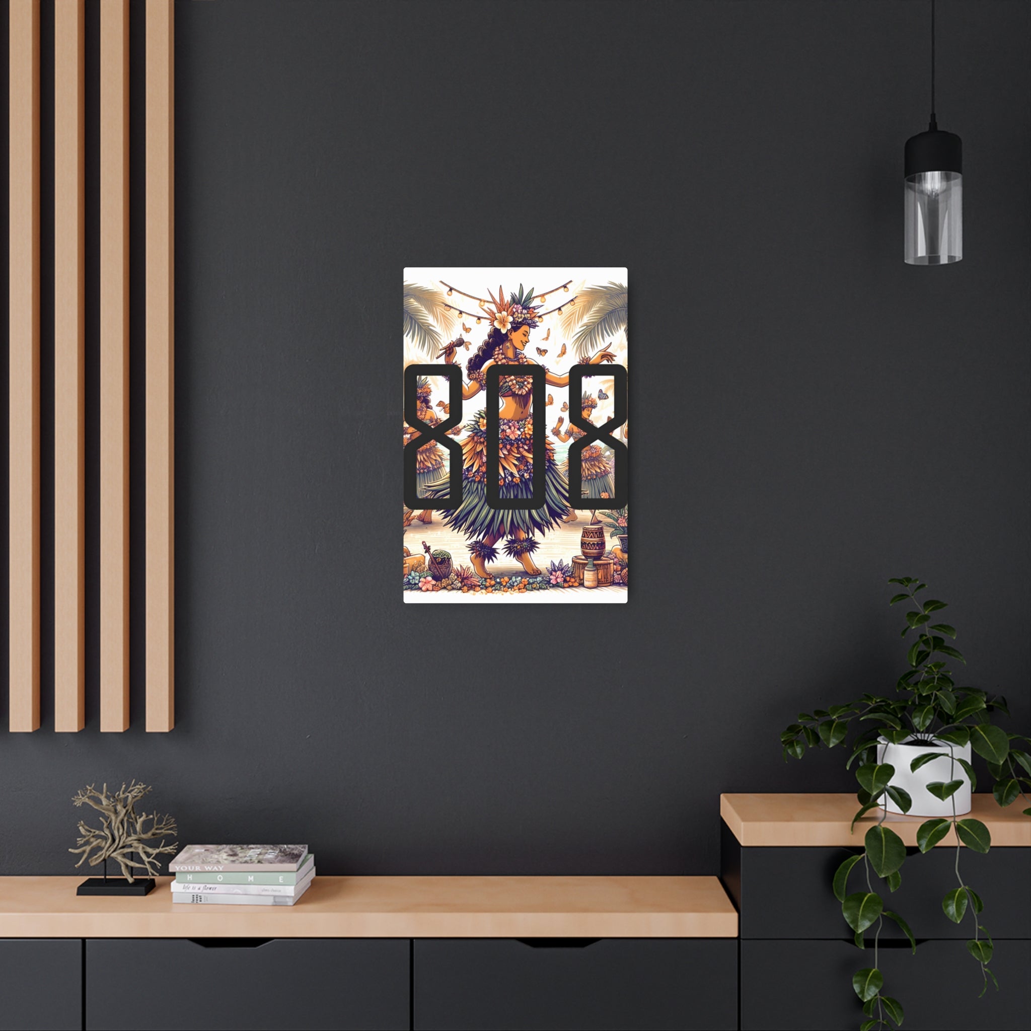 Hawaiian Hula 808 Aluminum Wall Art - Island Wall Decor - DialeD808Hi