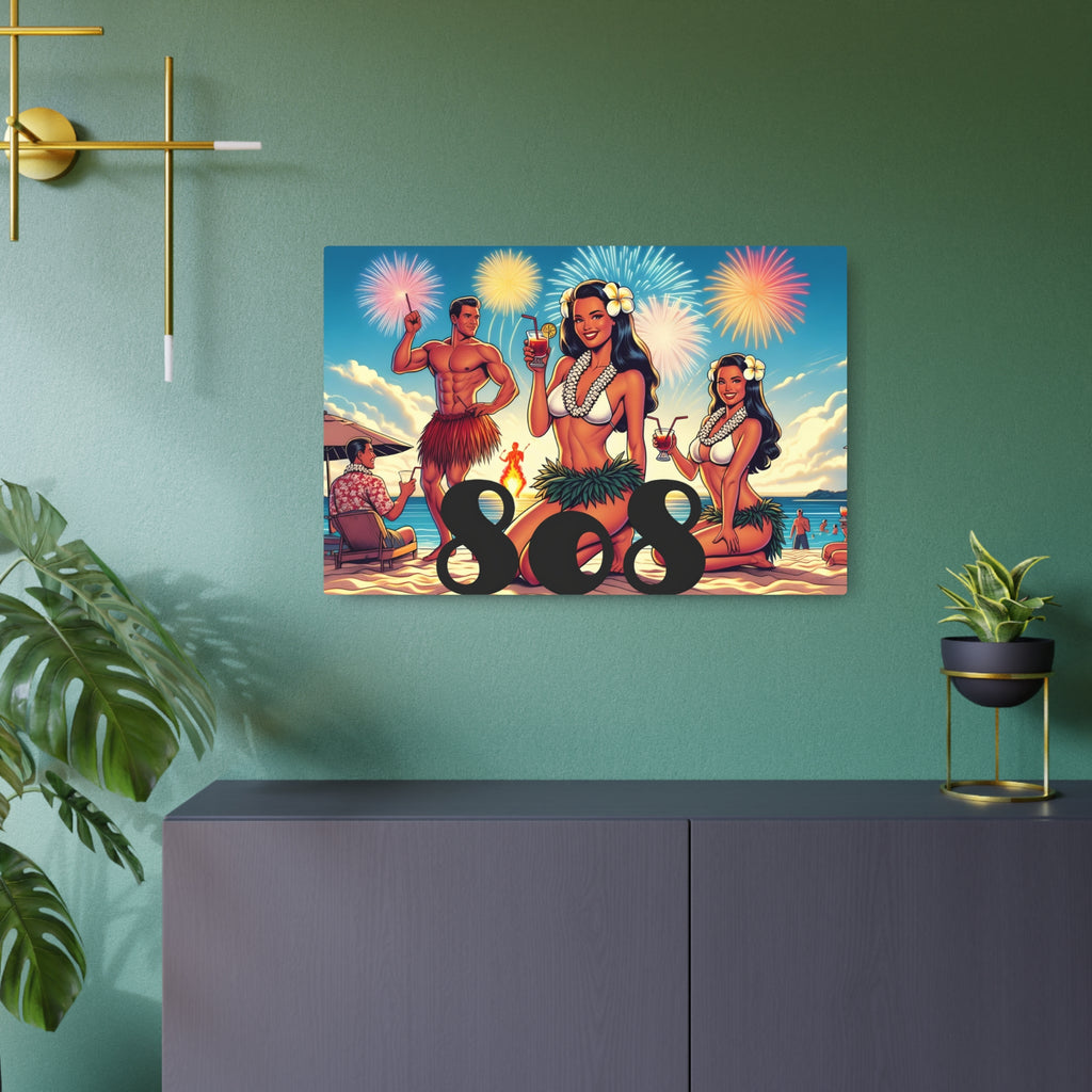 Waikiki Beach 808 Aluminum Wall Art - Island Wall Decor - DialeD808Hi