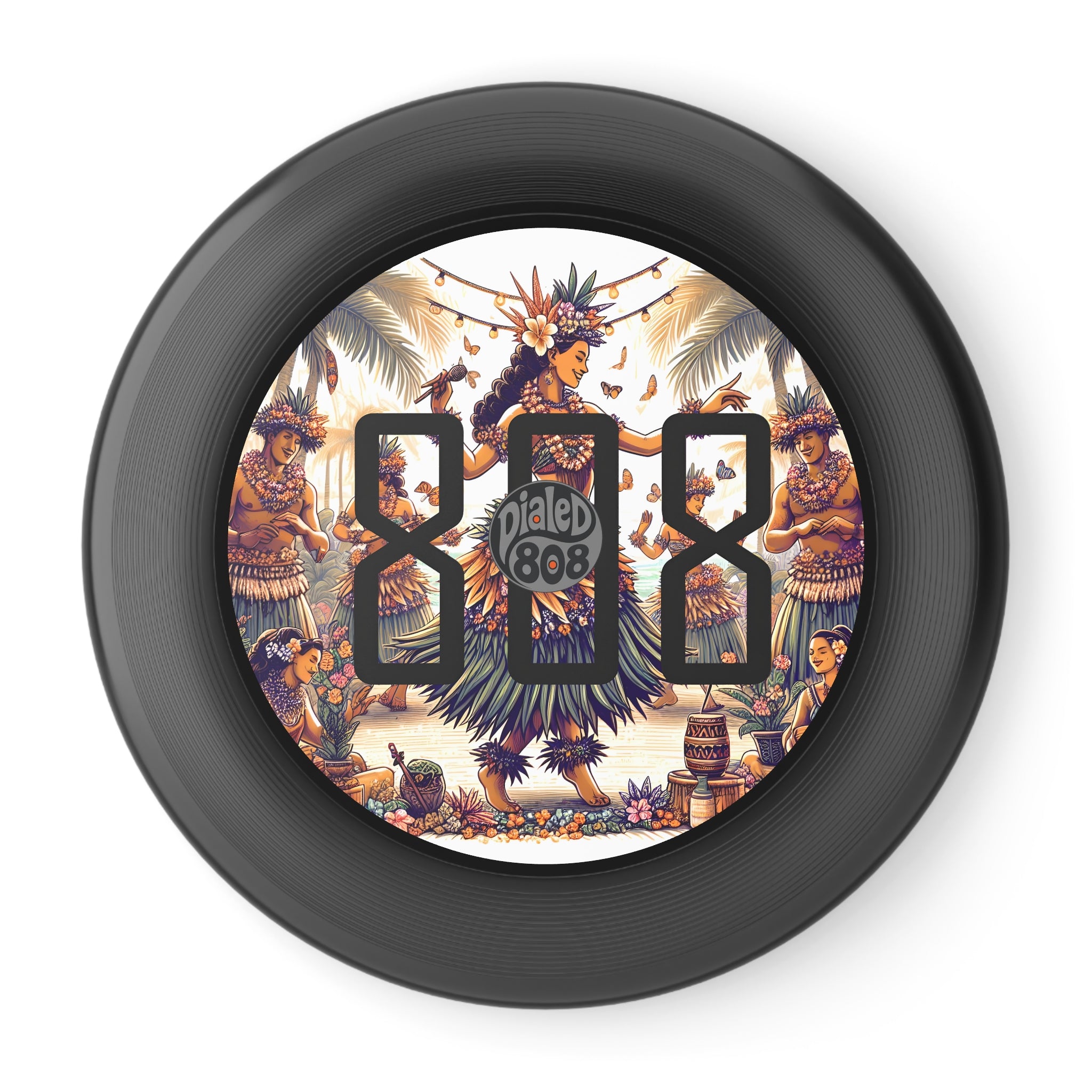 Hawai'ian Hula 808 Throwback LP Frisbee - Island Graphic Flying Disc - DialeD808Hi
