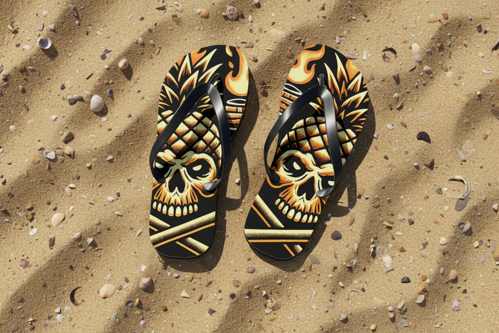 Tropical Gangstah 808 Island Slippahs - Unisex Flip Flops - DialeD808Hi