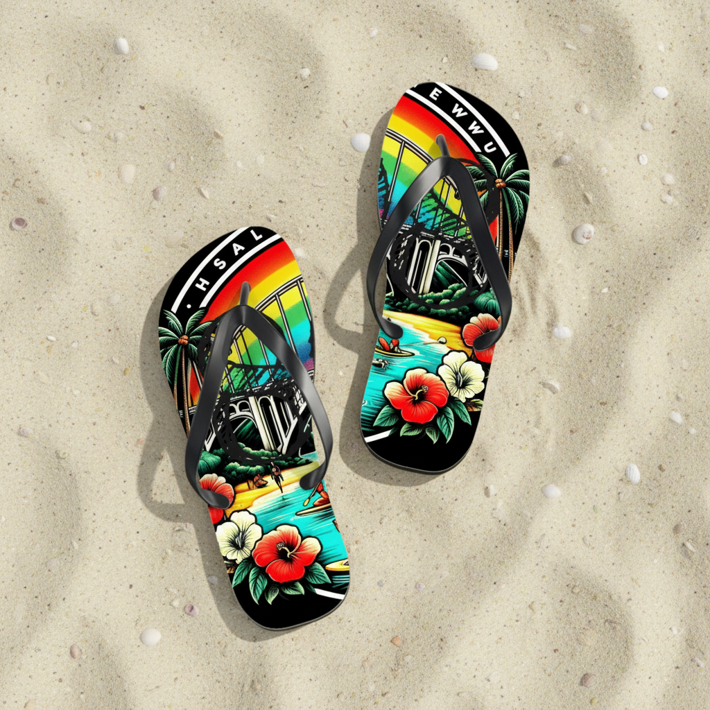 Rainbow Bridge 808 Island Slippahs - Unisex Flip Flops - DialeD808Hi